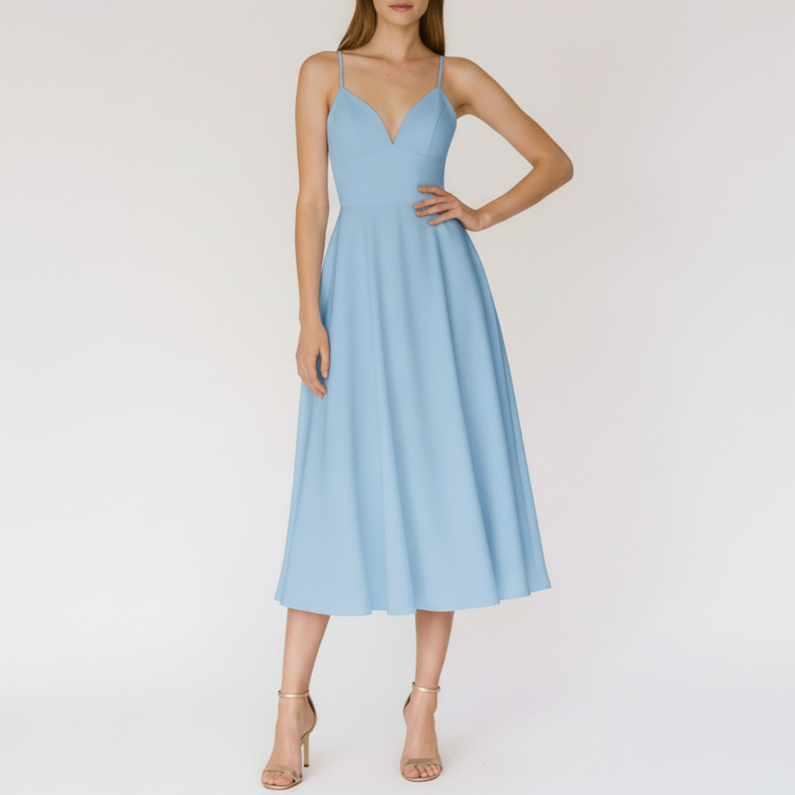 Adeline | Women’s Wedding Strappy Midi Dress
