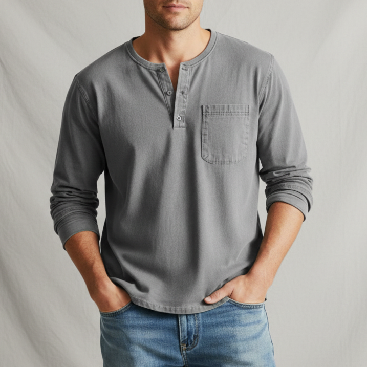 Colton | Men’s Casual Long Sleeve Henley Shirt