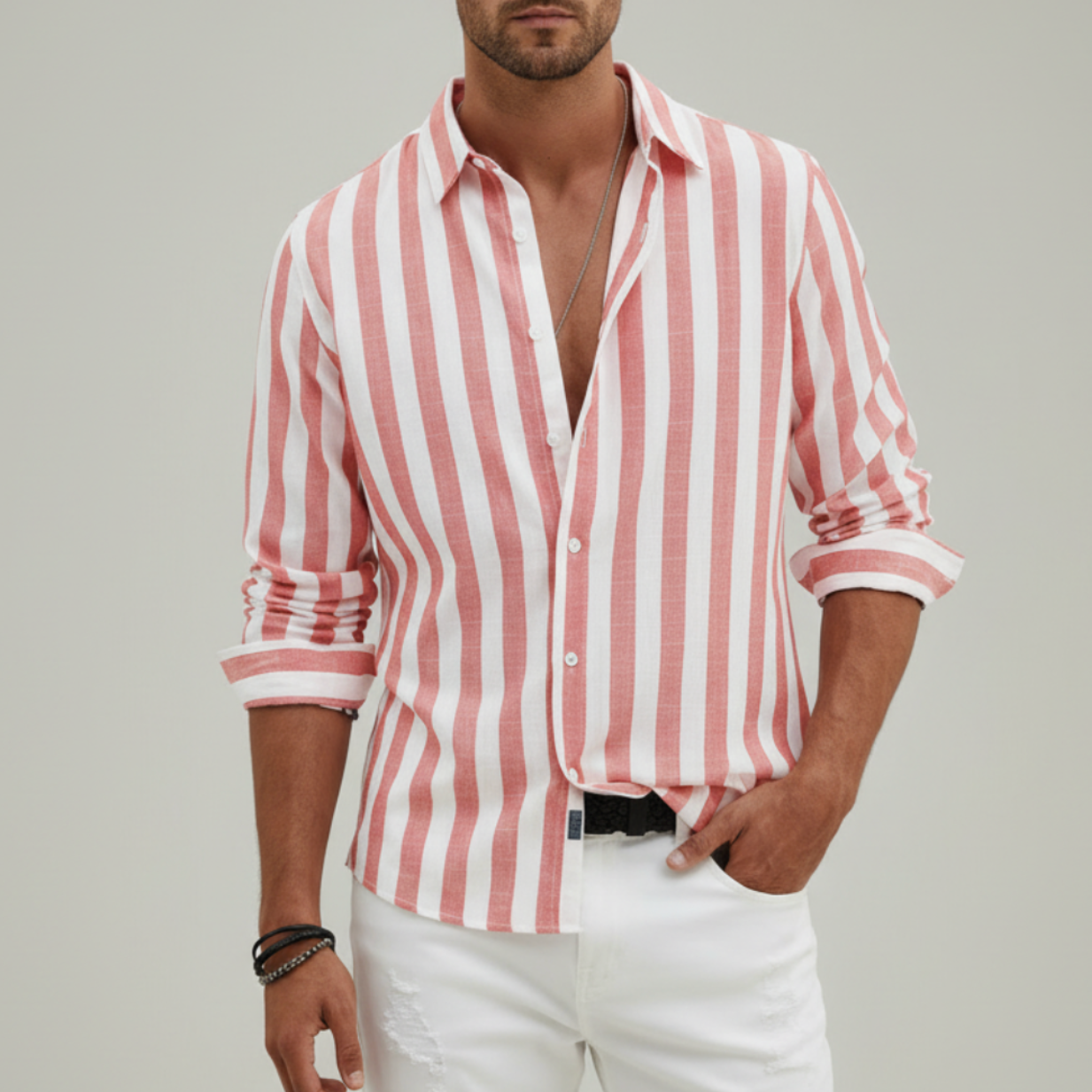Harrison | Men’s Summer Striped Relaxed Button-Up Shirt