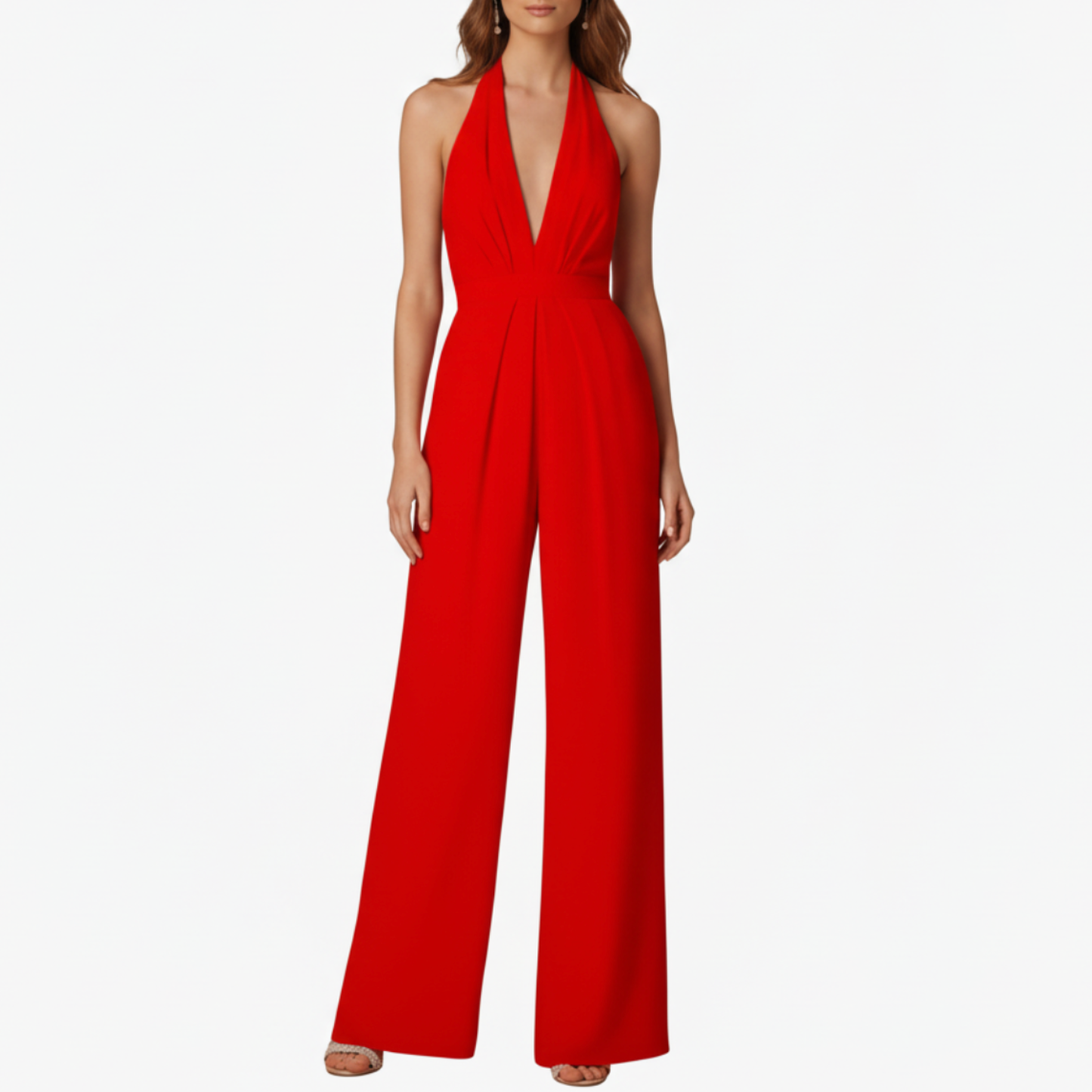Hadley | Women’s Open Back Halter Neck Wide-Leg Jumpsuit