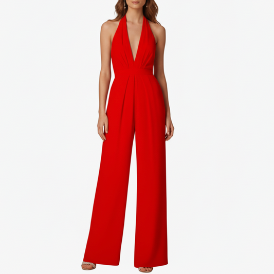 Hadley | Women’s Open Back Halter Neck Wide-Leg Jumpsuit