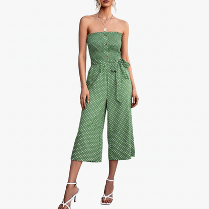 Waverly | Women’s Strapless Bandeau Tie-Waist Wide-Leg Jumpsuit