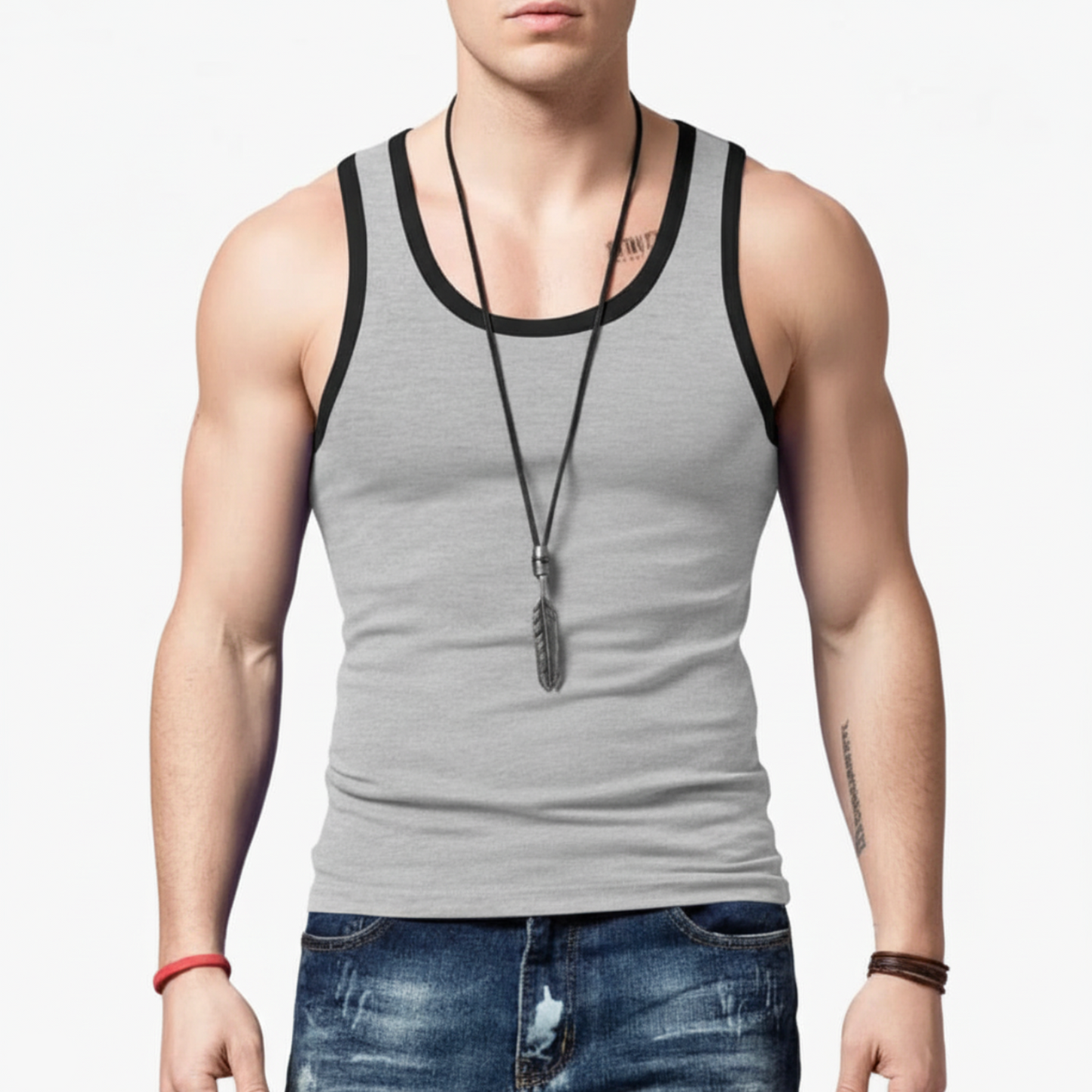 Jaxon | Men’s Contrast Trim Tank Top