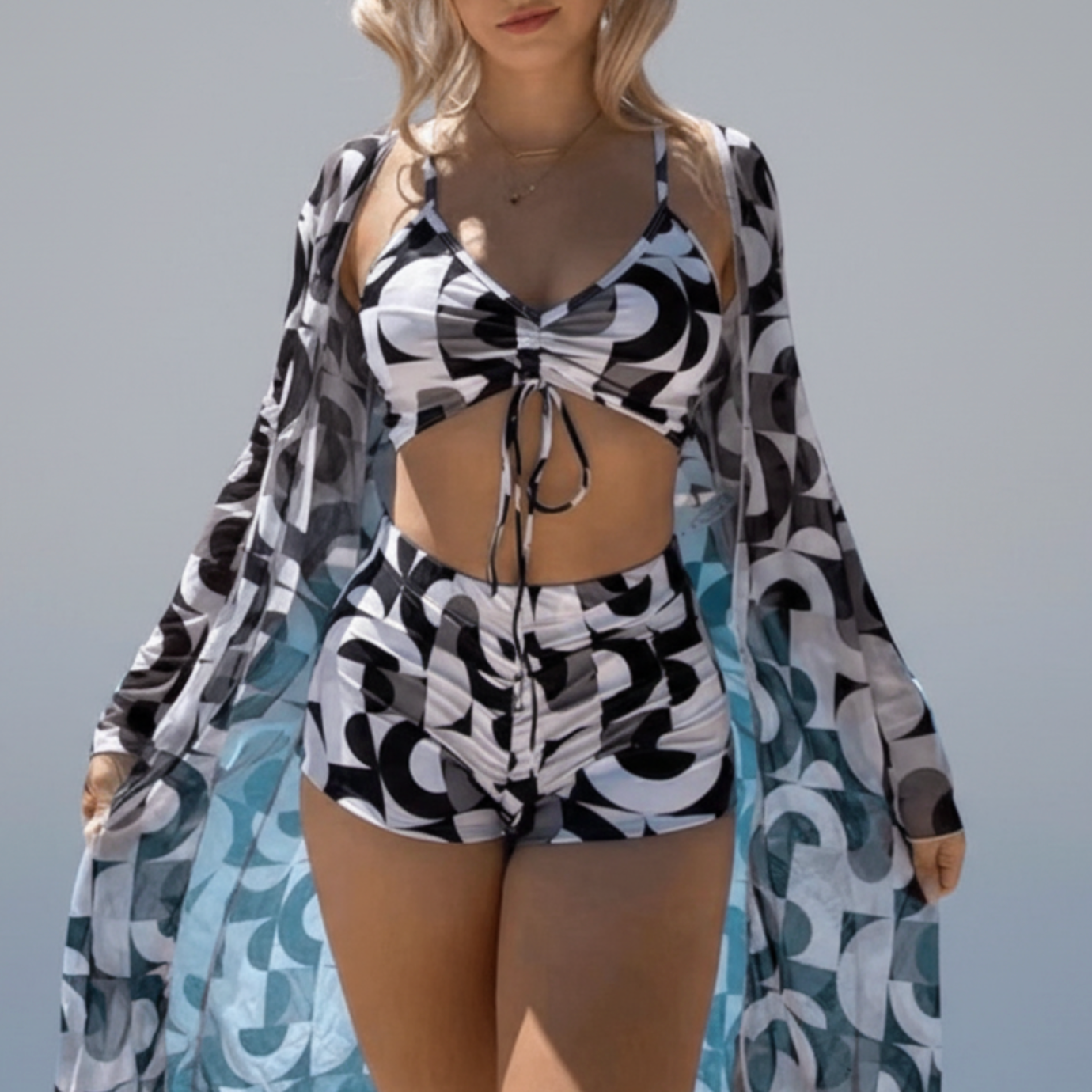 Elaria | Women’s Two-Piece Swimsuit Set with V-Neck Top