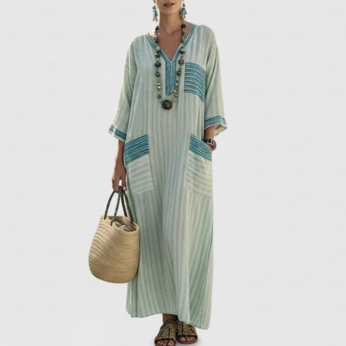 Rory | Women’s Elegant Bohemian Striped Maxi Dress