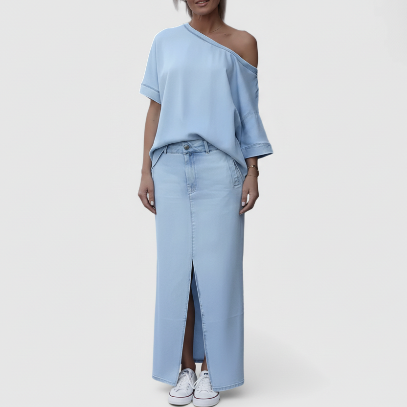 Bristol | Women’s Elegant Off Shoulder Maxi Skirt Set