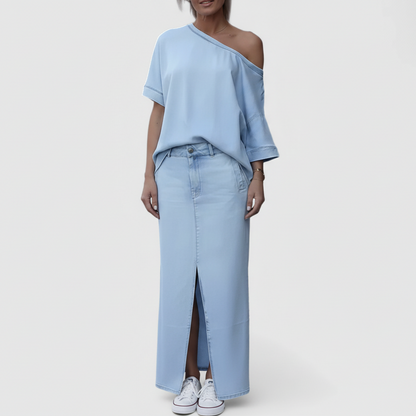 Bristol | Women’s Elegant Off Shoulder Maxi Skirt Set