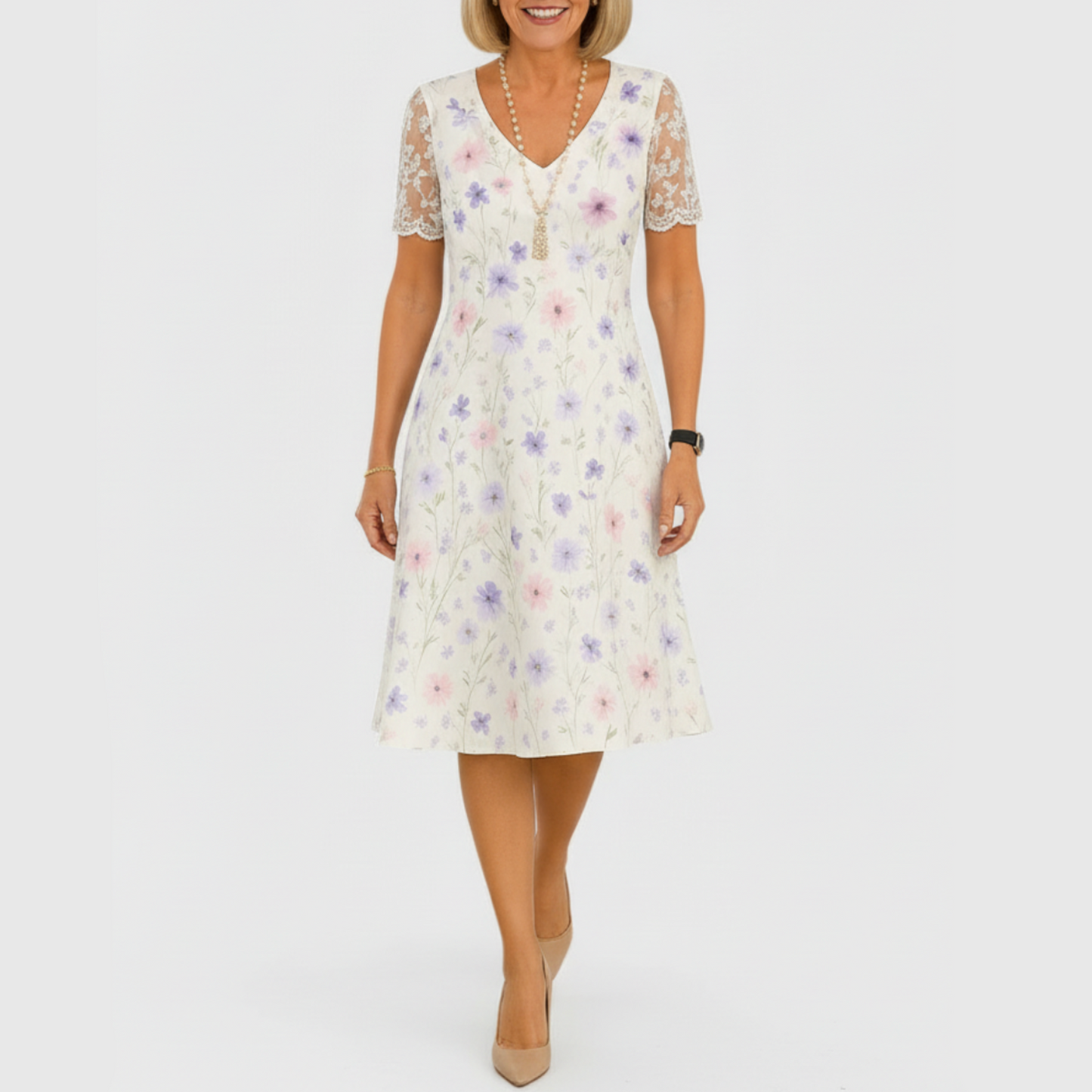 Maren | Women’s Elegant Floral Midi Dress
