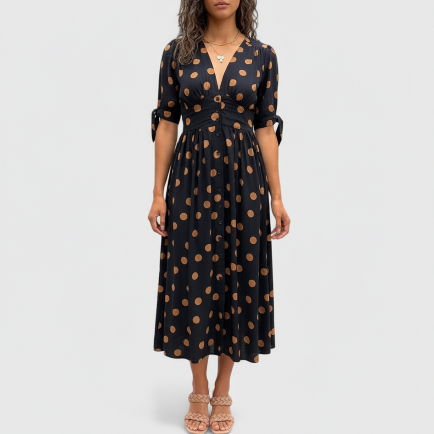 Mavis | Women’s Sophisticated Polka Dot Midi Dress