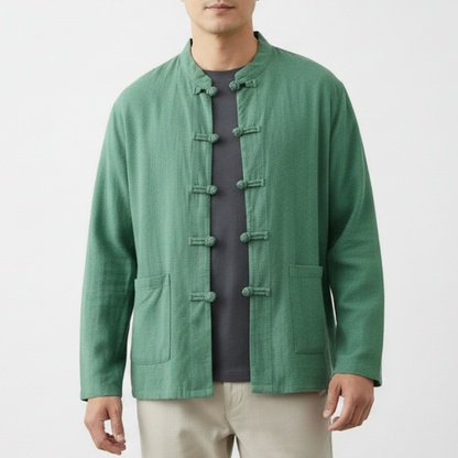 Wyatt | Men’s Comfortable Mandarin Collar Button Up Shirt