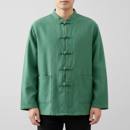 Wyatt | Men’s Comfortable Mandarin Collar Button Up Shirt