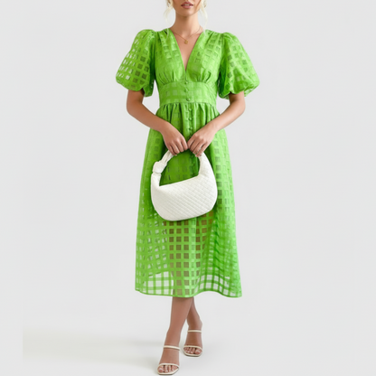 Queen | Women’s Elegant Eyelet Midi Dress