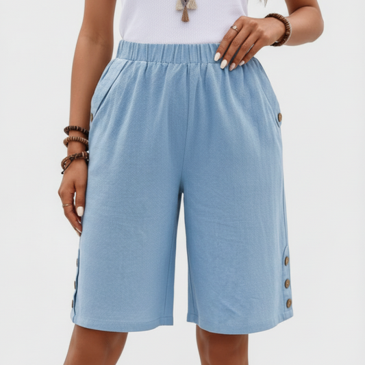 Kenzi | Women’s Comfortable Button Detail Shorts