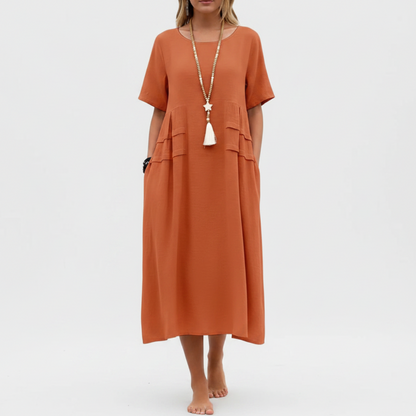 Avelise | Women’s Elegant Short Sleeve Midi Dress