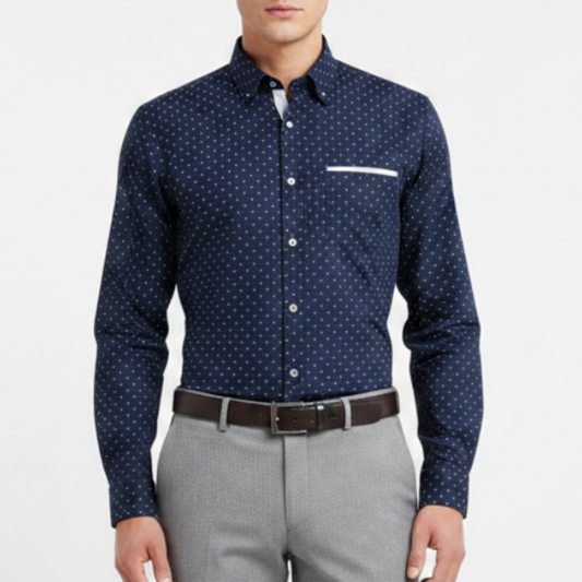 Holden | Men’s Modern Contrast Collar Long Sleeve Shirt