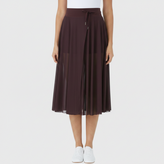 Cleo | Women’s Elegant Flowing Chiffon Midi Skirt