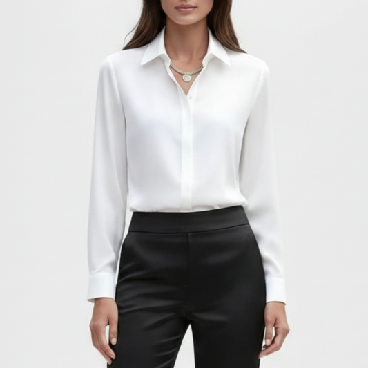 Celestine | Women’s Elegant Satin Button Up Blouse