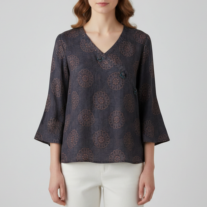 Everly | Women’s Boho Floral Long Sleeve Blouse