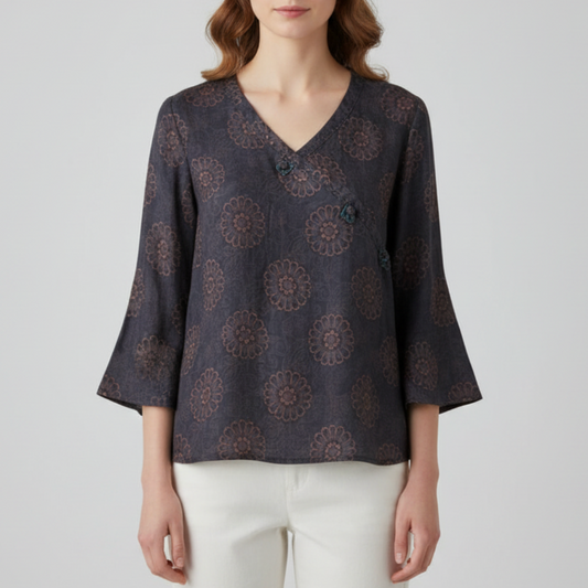 Everly | Women’s Boho Floral Long Sleeve Blouse