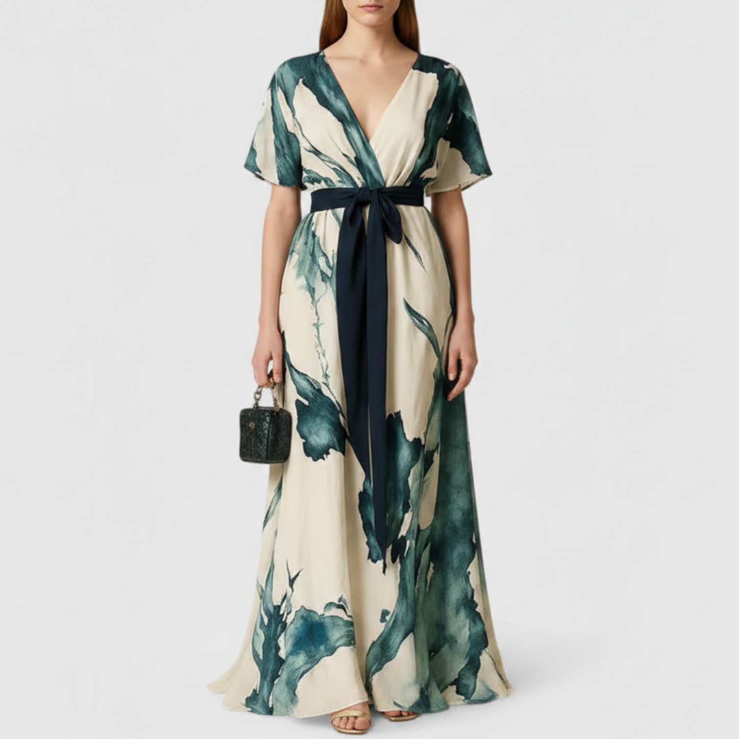 Zarevia | Women’s Printed Wrap Maxi Dress