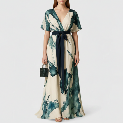Zarevia | Women’s Printed Wrap Maxi Dress