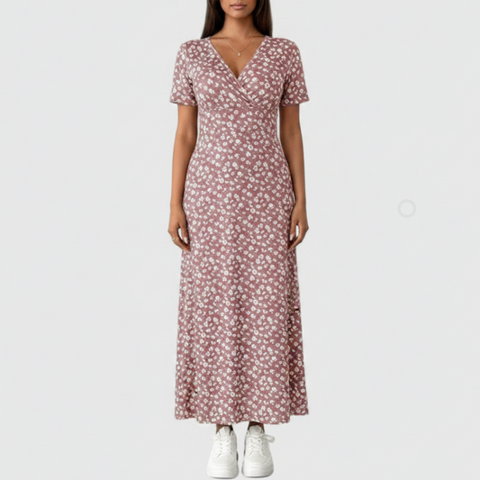Elaryn | Women’s Floral Flutter Sleeve Maxi Dress
