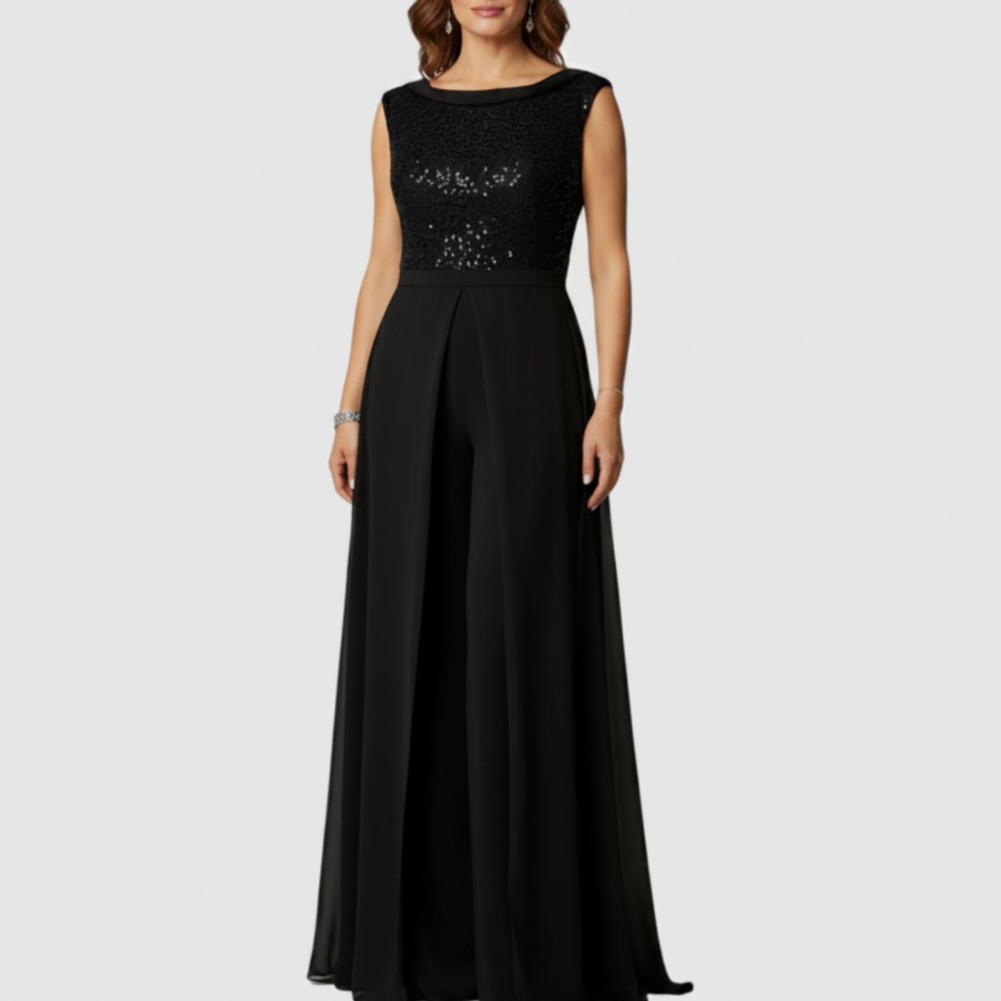 Valerique | Women’s Elegant Sleeveless Wide Leg Jumpsuit