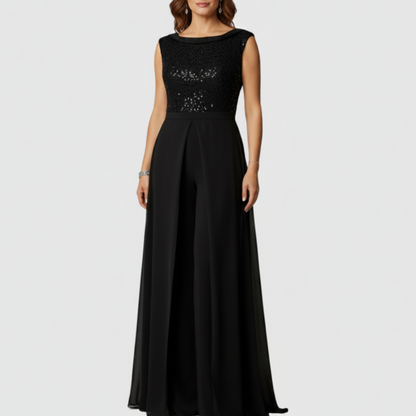 Valerique | Women’s Elegant Sleeveless Wide Leg Jumpsuit