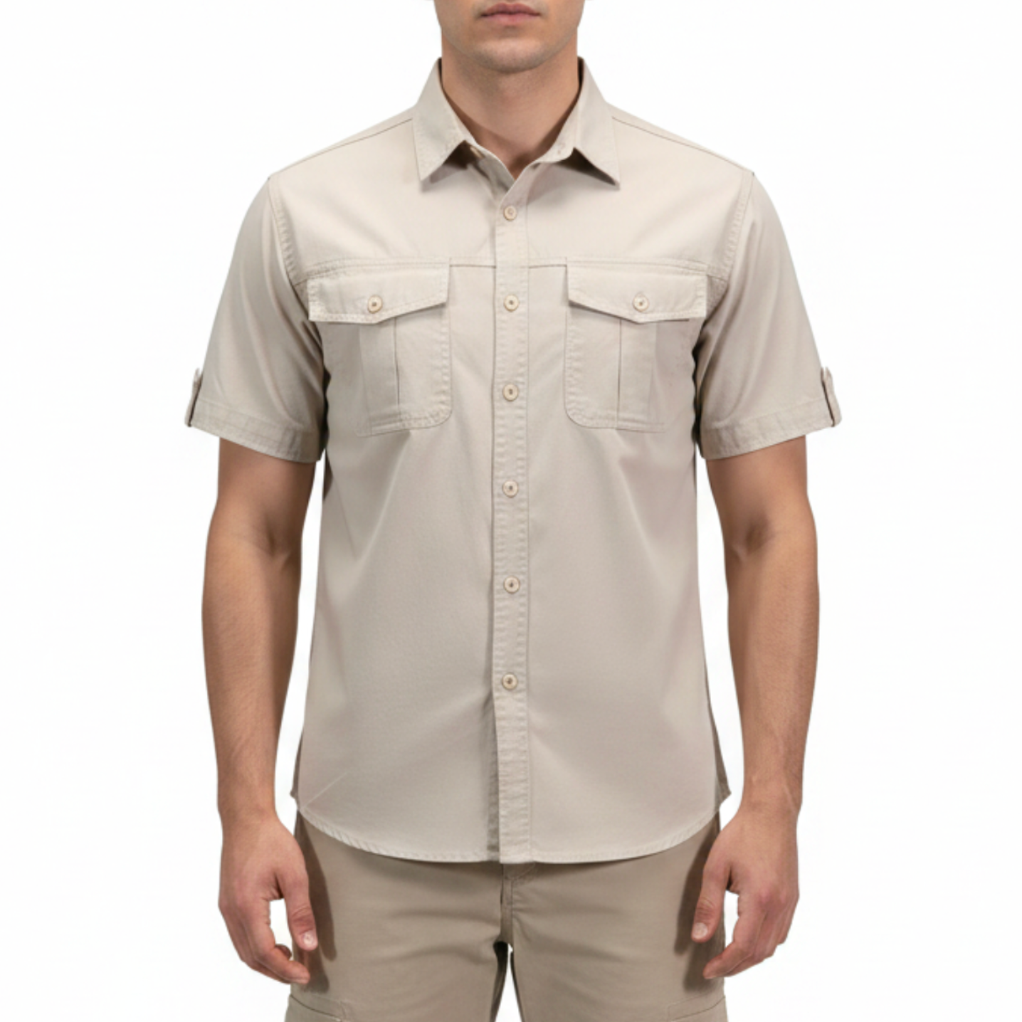 Tavian | Men’s Short Sleeve Utility Button Up Shirt