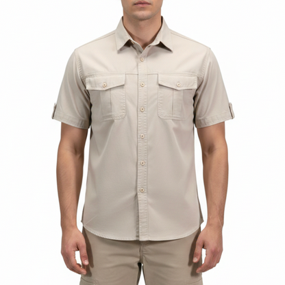 Tavian | Men’s Short Sleeve Utility Button Up Shirt