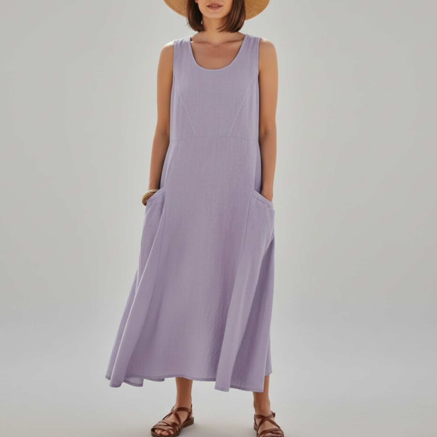 Solmira | Women’s Sleeveless Pocket Maxi Casual Dress
