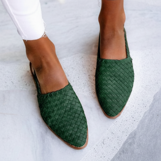 Tina | Women’s Woven Pointed Toe Flat Loafers