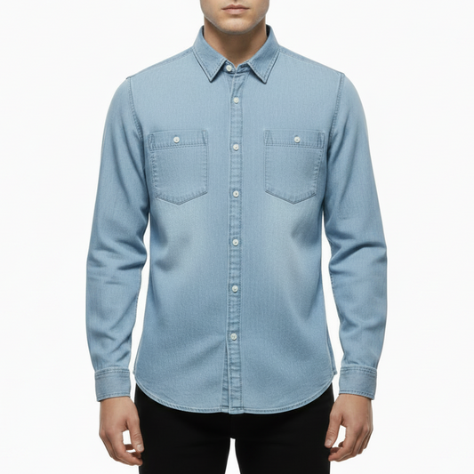 Torvyn | Men’s Light Blue Denim Button Up Shirt