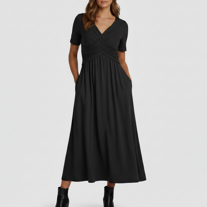 Giselle | Women’s V Neck Midi Dress