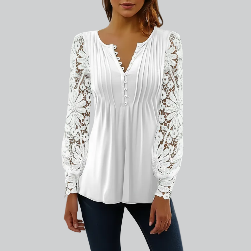 Claudette | Women’s Lace Sleeve Blouse
