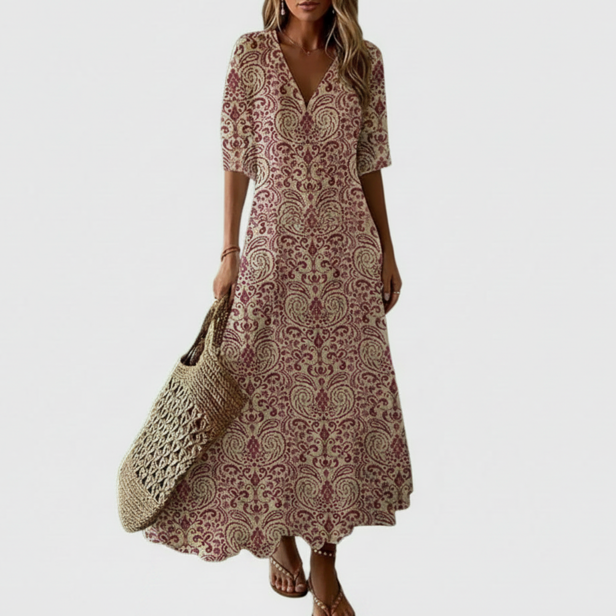 Aureline | Women’s V-Neck Midi Dress