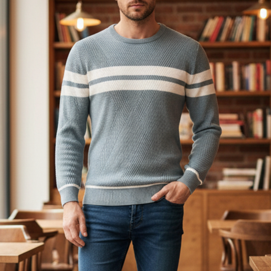 Benedict | Men’s Striped Crew Neck Sweater