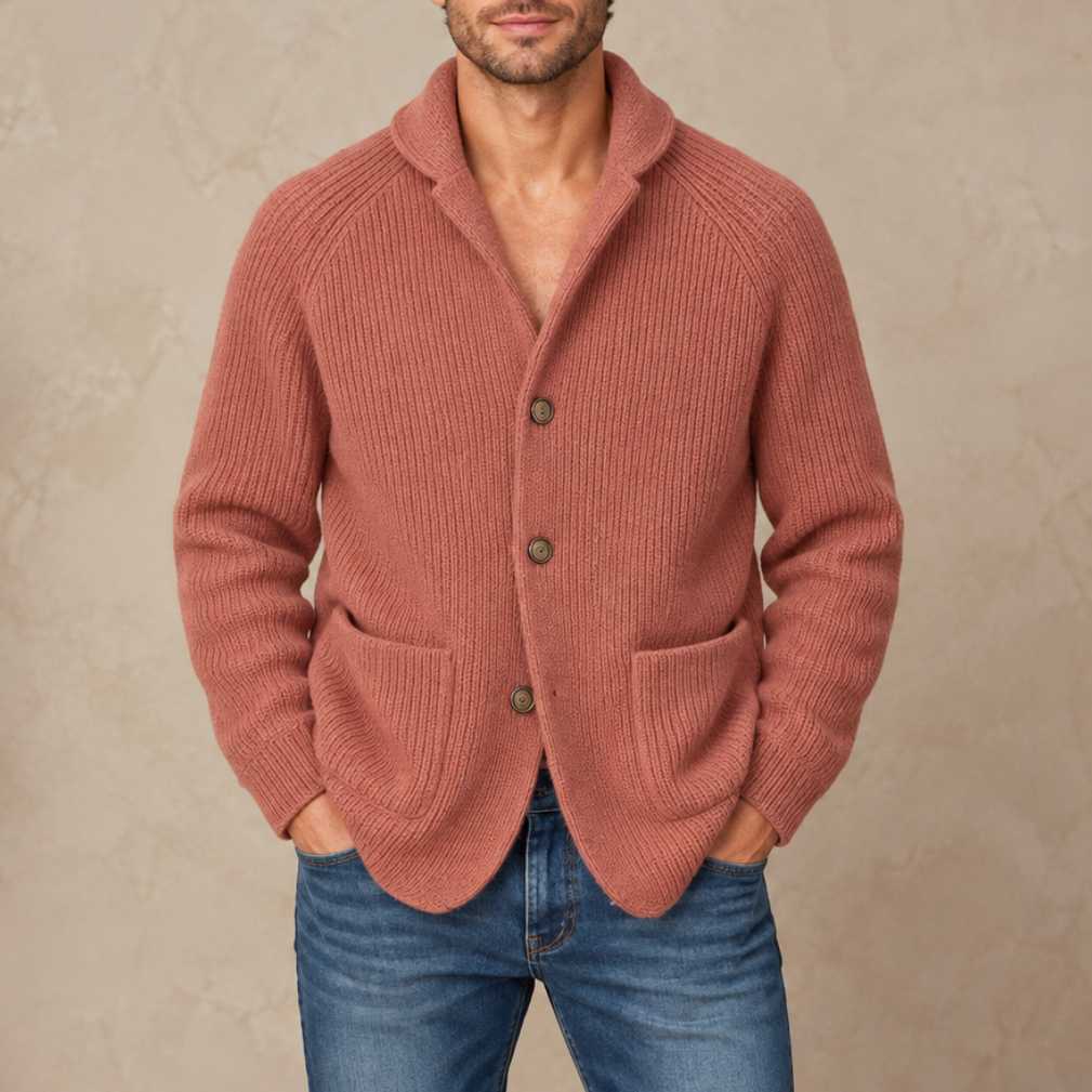 Brooksby | Men’s Ribbed Knit Cardigan