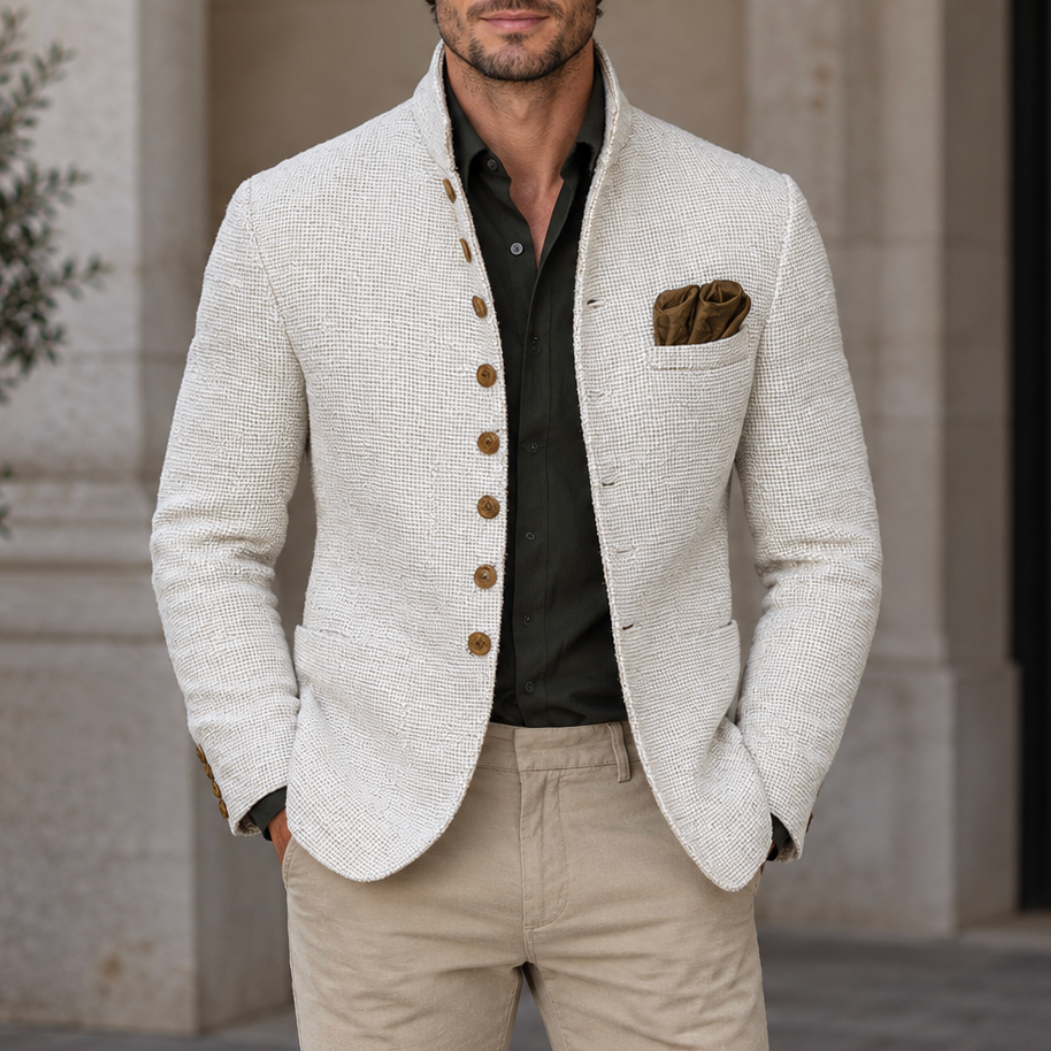 Beckham | Men’s Stand-Collar Knit Blazer
