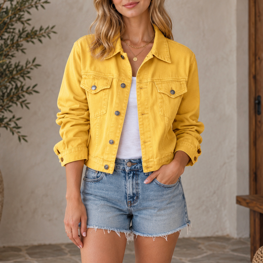 Delia | Women’s Floral Denim Jacket