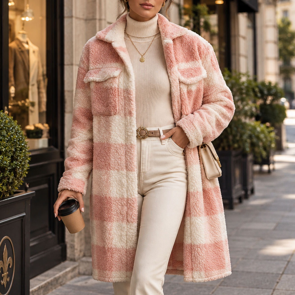 Greta | Women’s Plaid Longline Overcoat