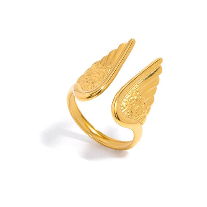 Elowyn | Women’s Angel Wings Open Cuff Ring