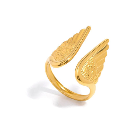 Elowyn | Women’s Angel Wings Open Cuff Ring