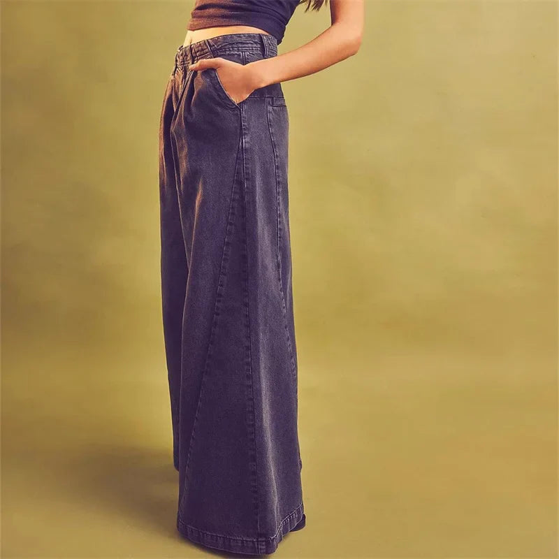 Erin | Women’s Modern Pleated Wide-Leg Jeans