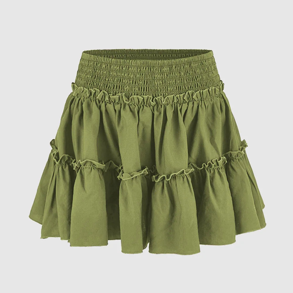 Sabrina | Women’s Flowy Leopard Ruffle Midi Skirt