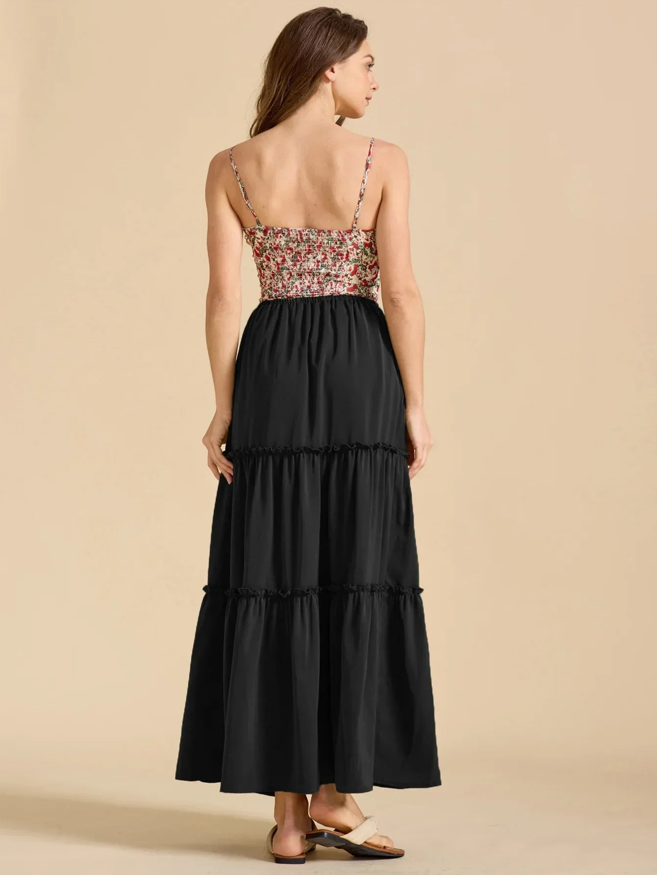 Daphne | Women’s Tiered Meadow Print Maxi Skirt