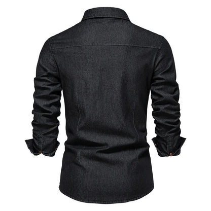 Draven | Men’s Dark Wash Denim Button Up Shirt
