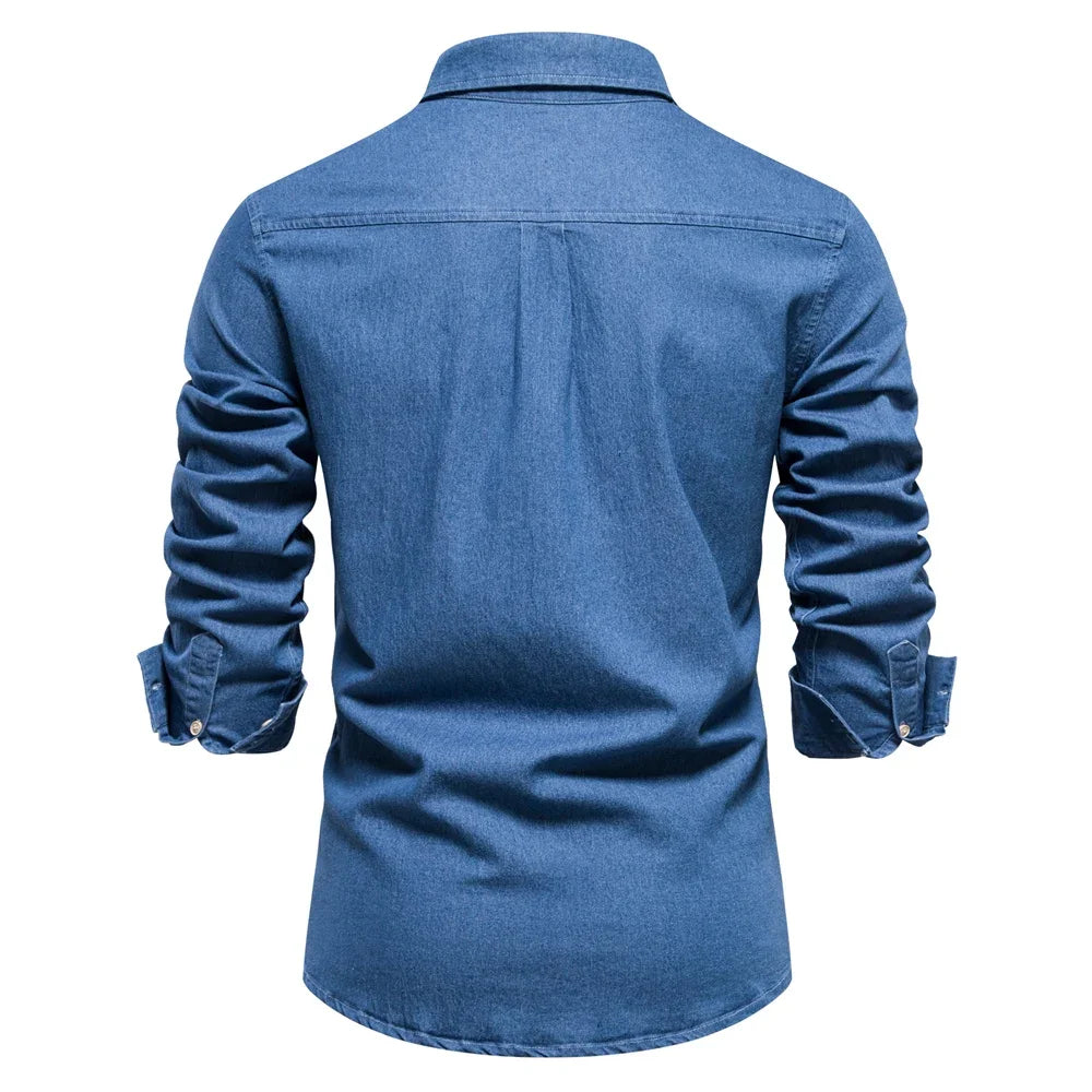 Torvyn | Men’s Light Blue Denim Button Up Shirt