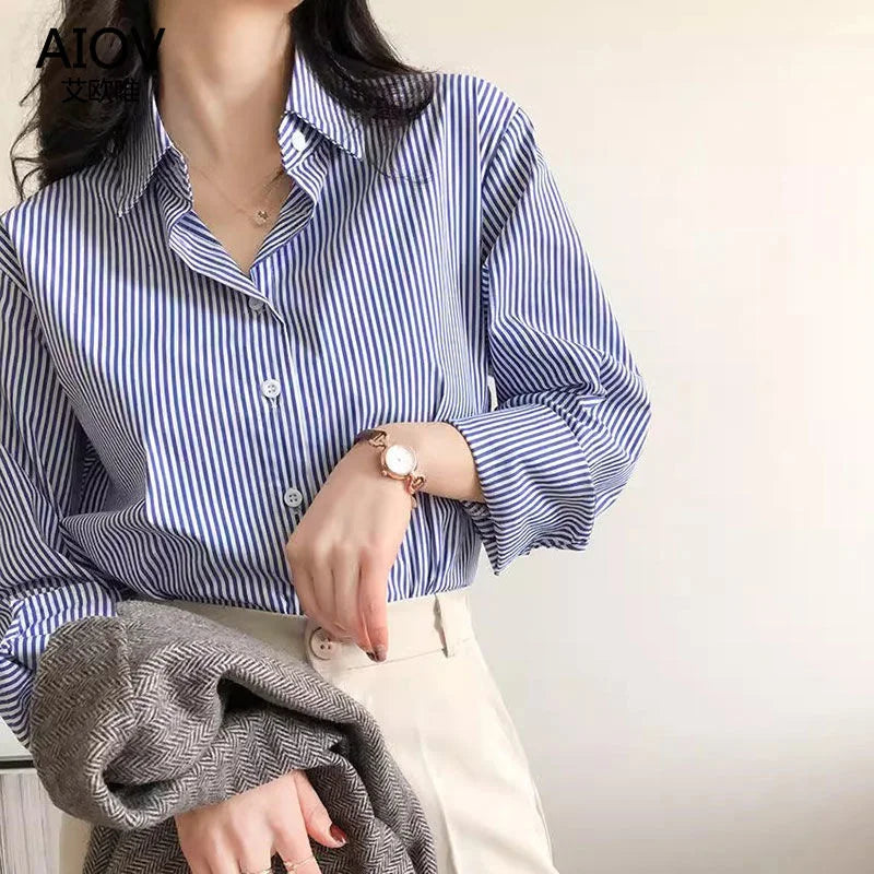 Cressalie | Women’s Striped Button Blouse