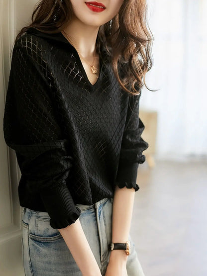 Irene | Women’s Céleste Diamond Knit Top